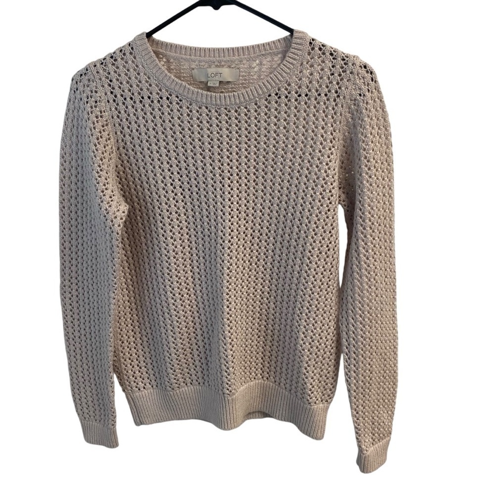 Loft Ladies Sweater Pull Over Round Neck Cotton Acrylic Polyester Size Medium